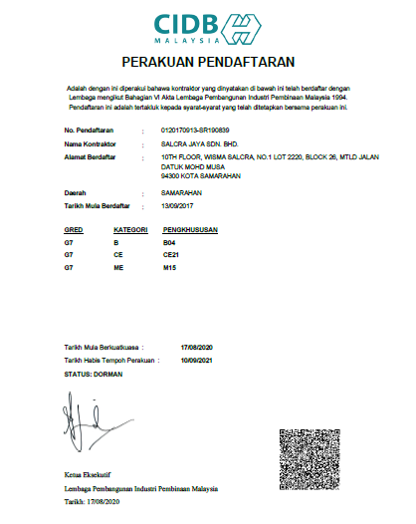 CIDB G7 Certificate